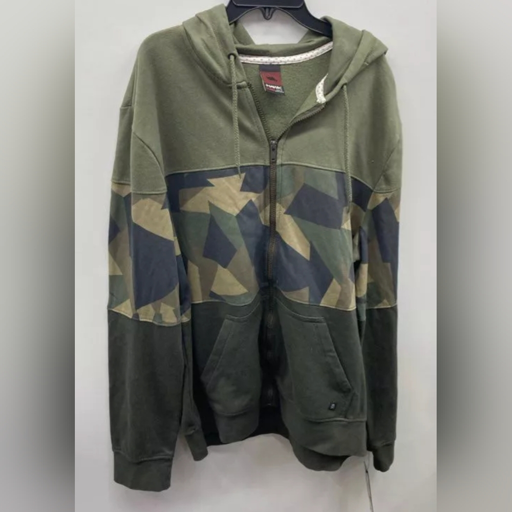 Tony Hawk Camo Olive Khaki Hoodie Zippered Sweatshirt Size XXL NWT MSRP $50